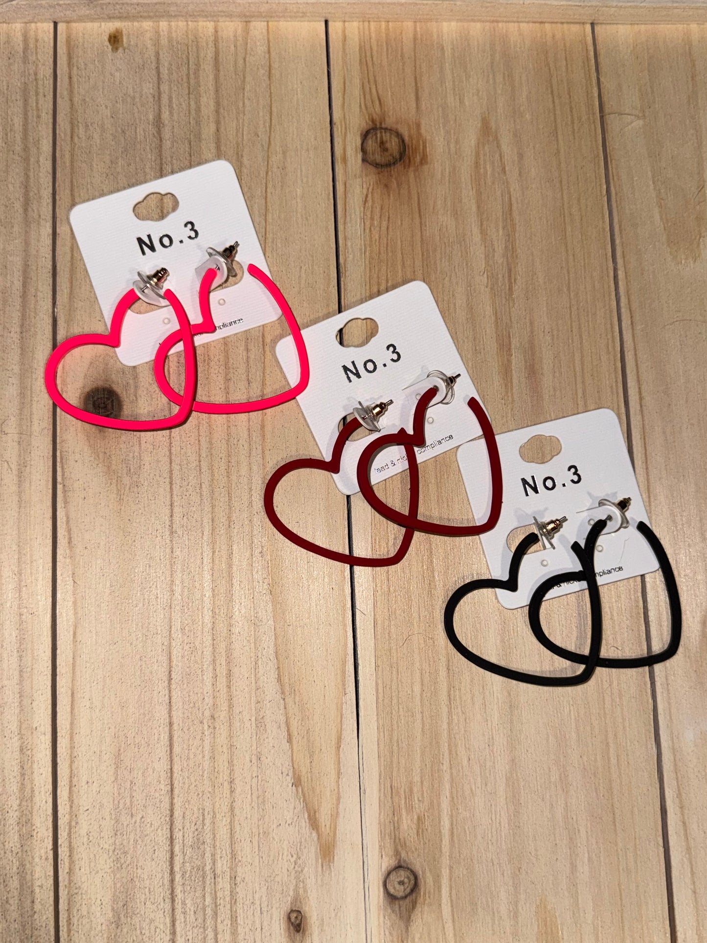 Matte Open Heart Earrings
