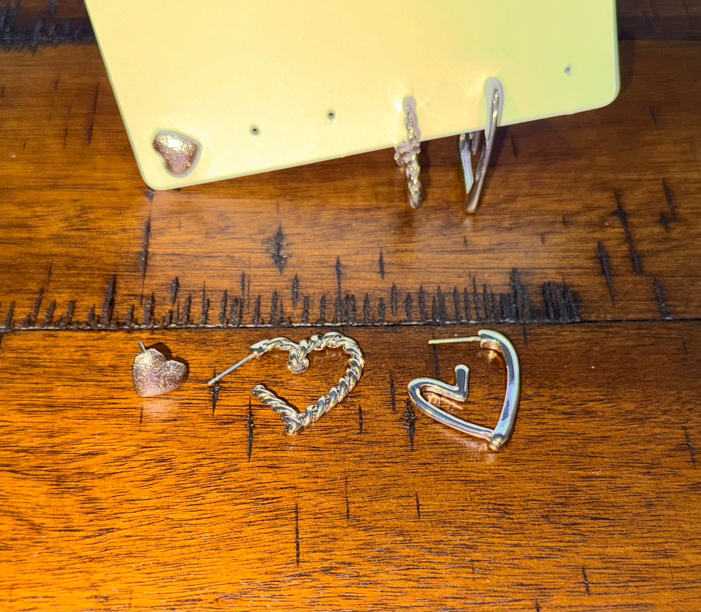 Silver Heart Stud Set