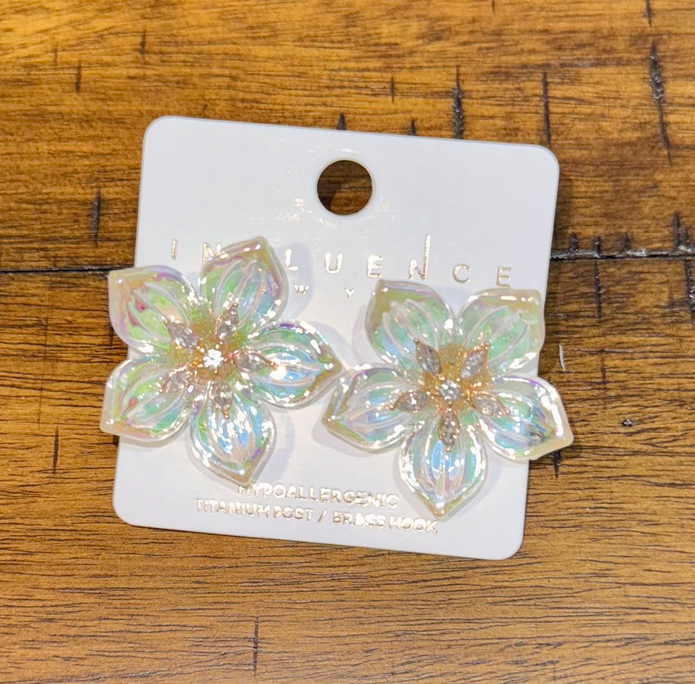 Iridescent Flower Studs