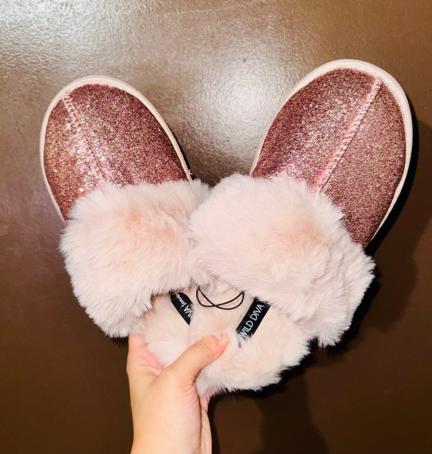 Pink Glitter Slippers