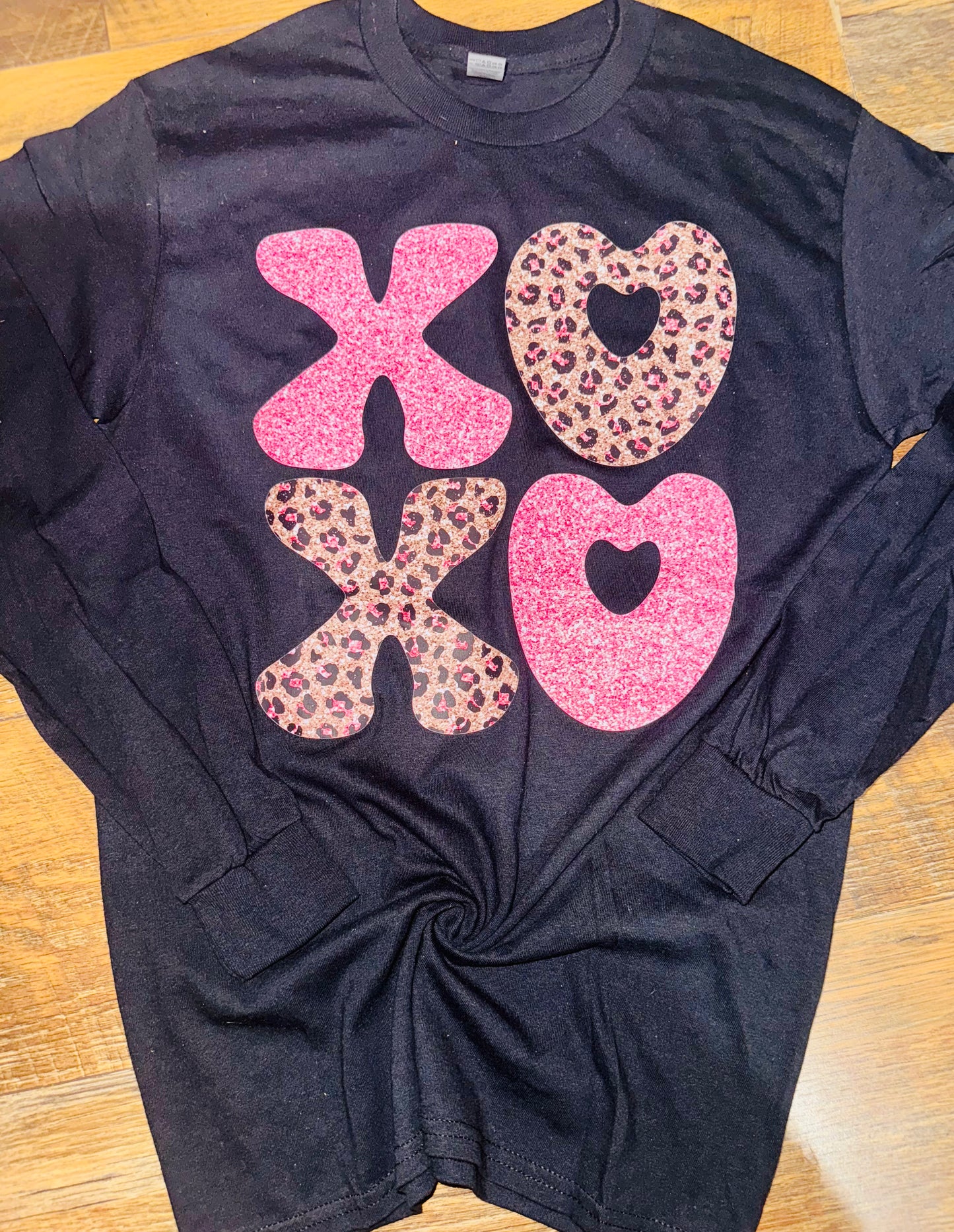 Black XOXO Long Sleeve Tee