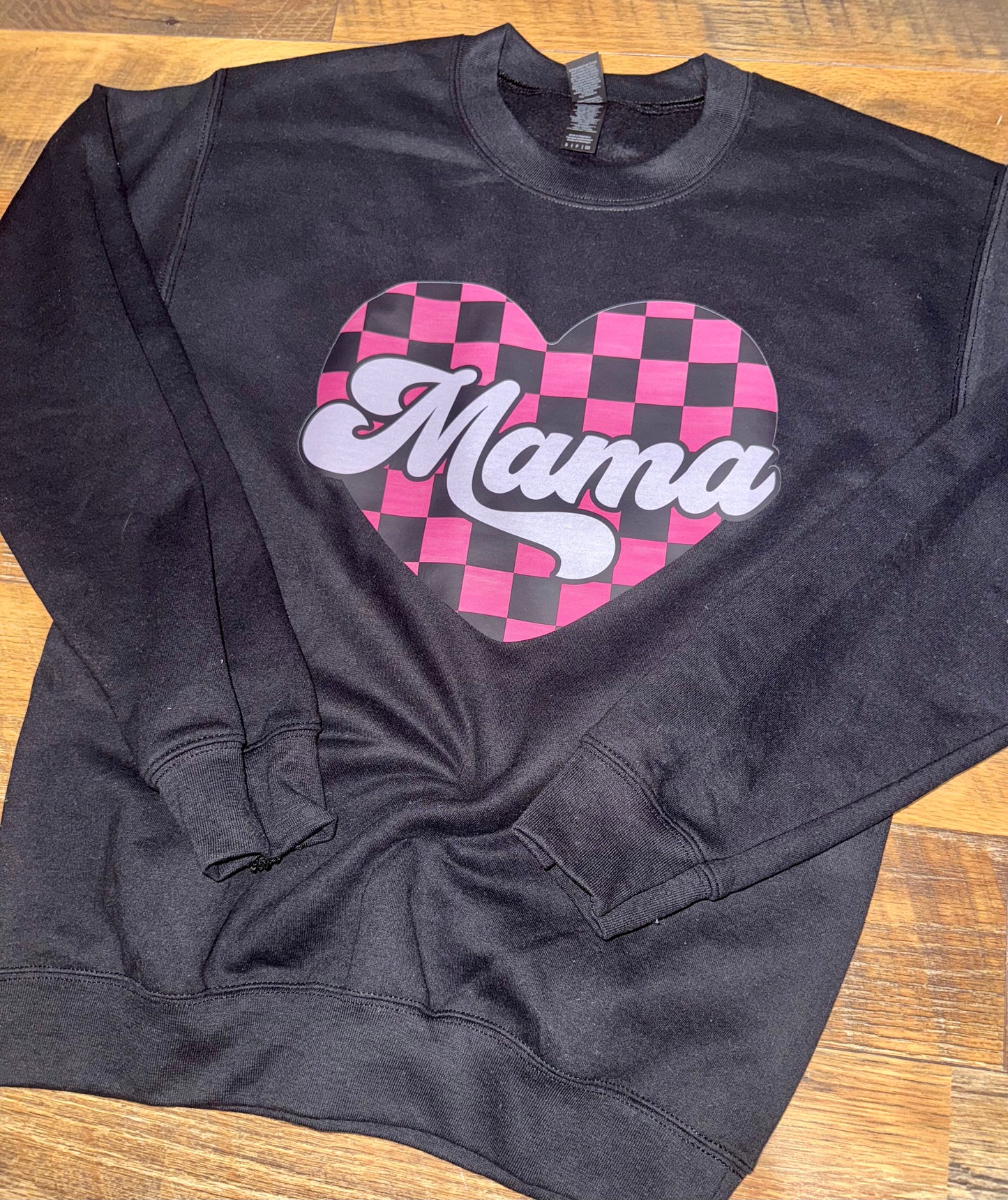 Black Checkered Mama Sweatshirt