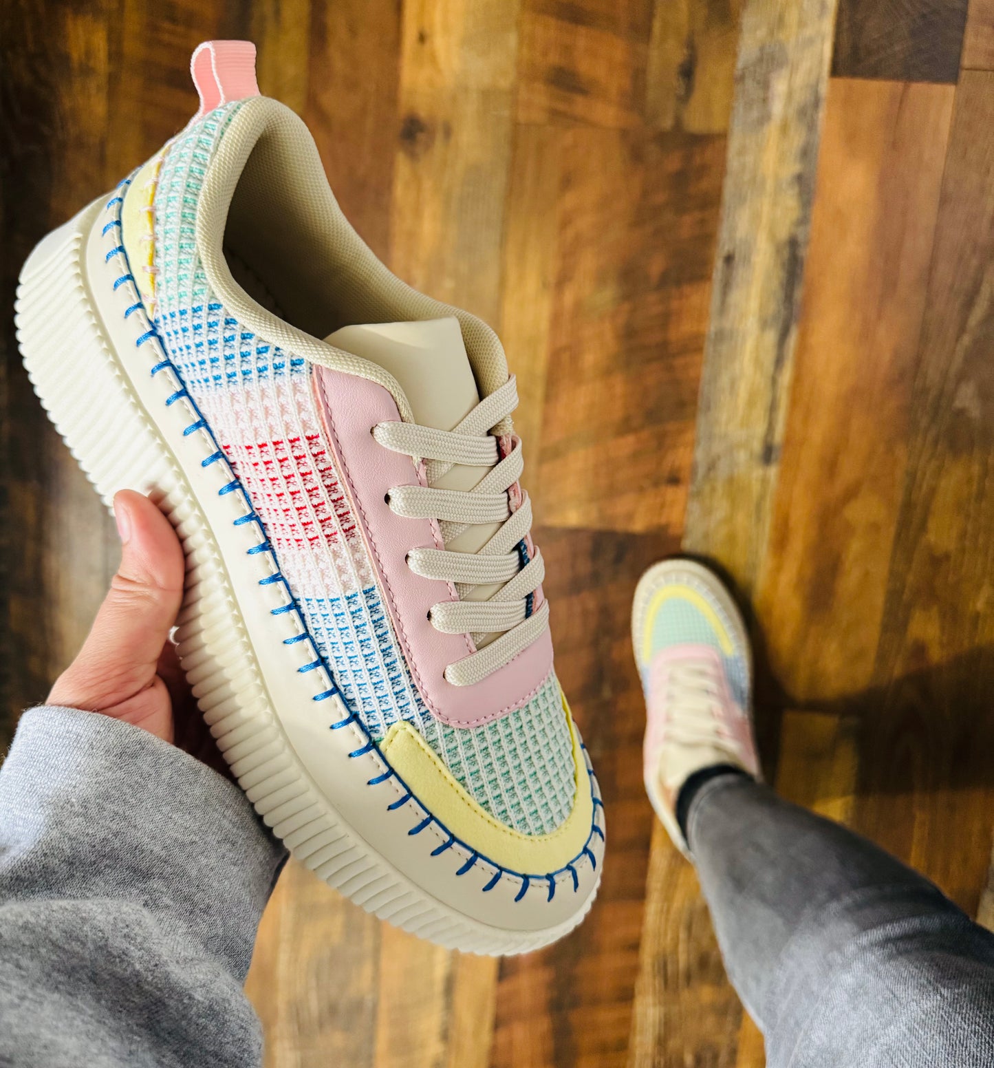 White/Rainbow Sneakers