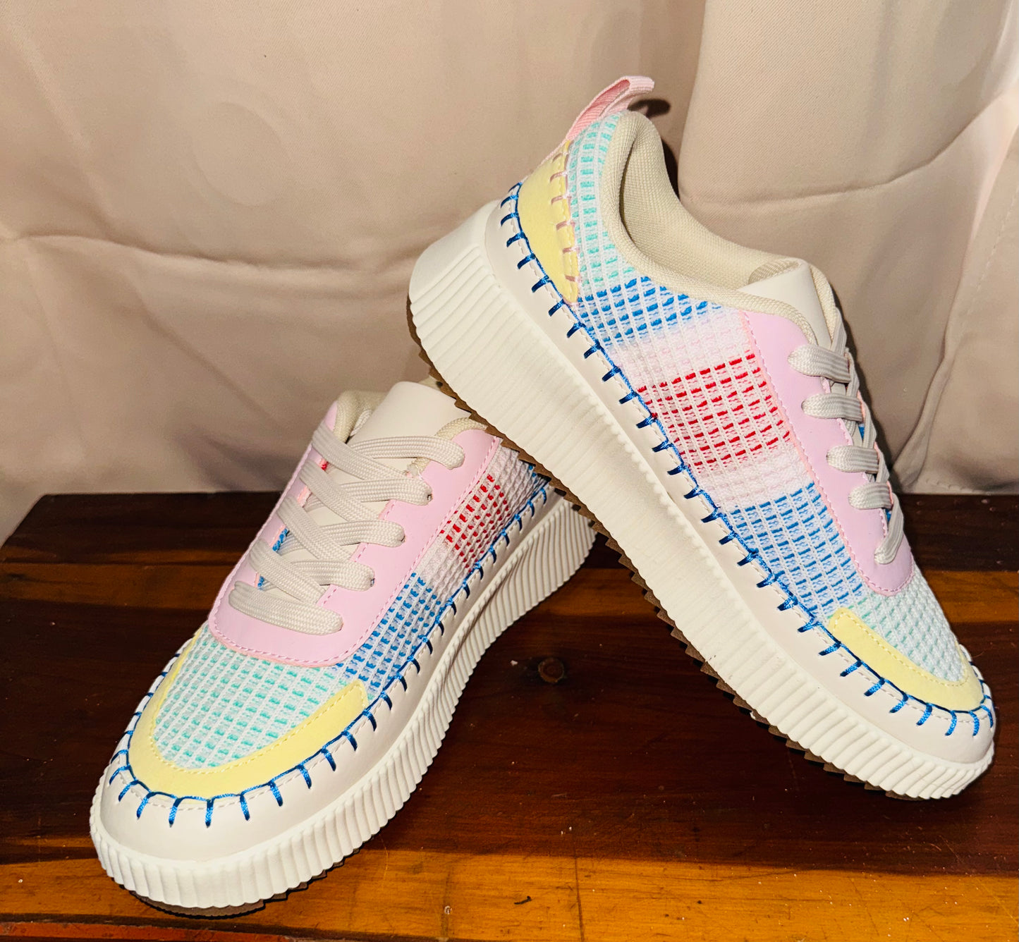 White/Rainbow Sneakers