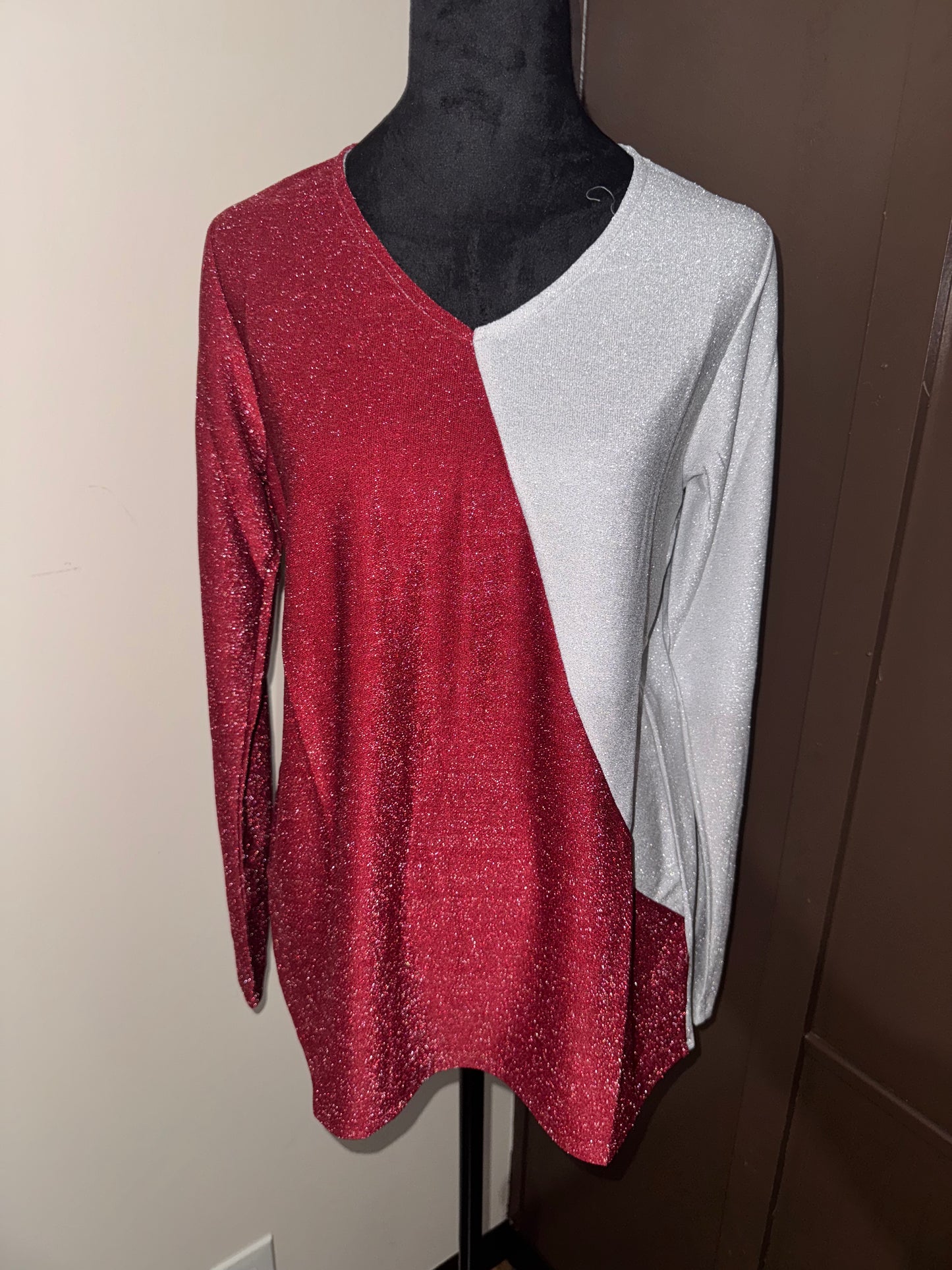 Half & Half Dressy Valentine's Day Top