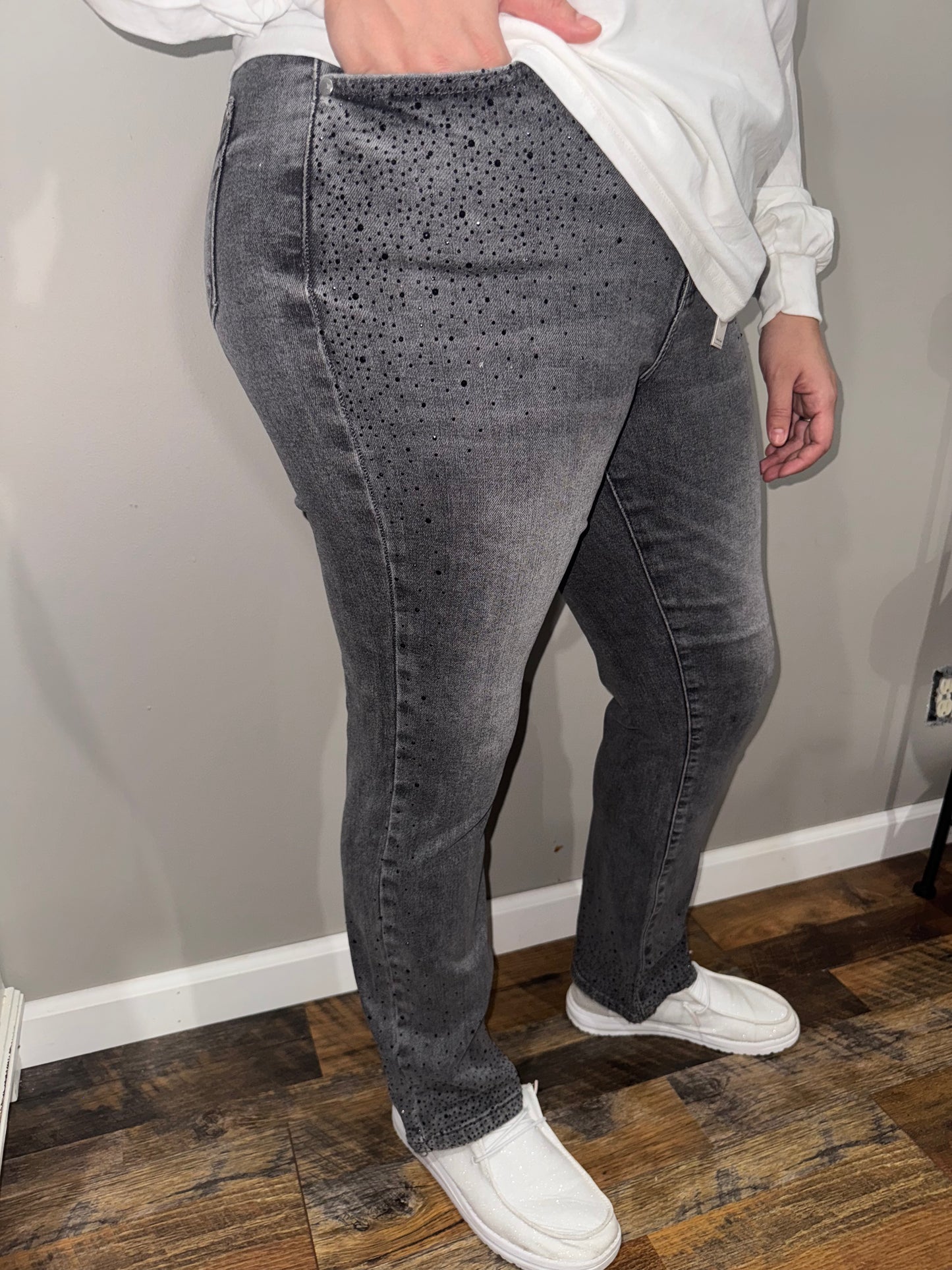 Black Rhinestone Judy Blue Jeans