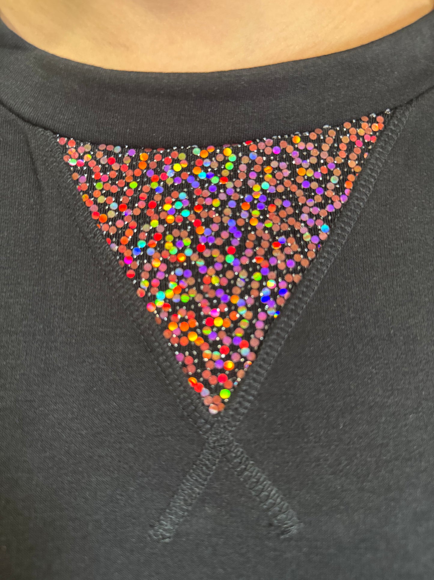 Black Long Sleeve Top w/ Sequin Detail