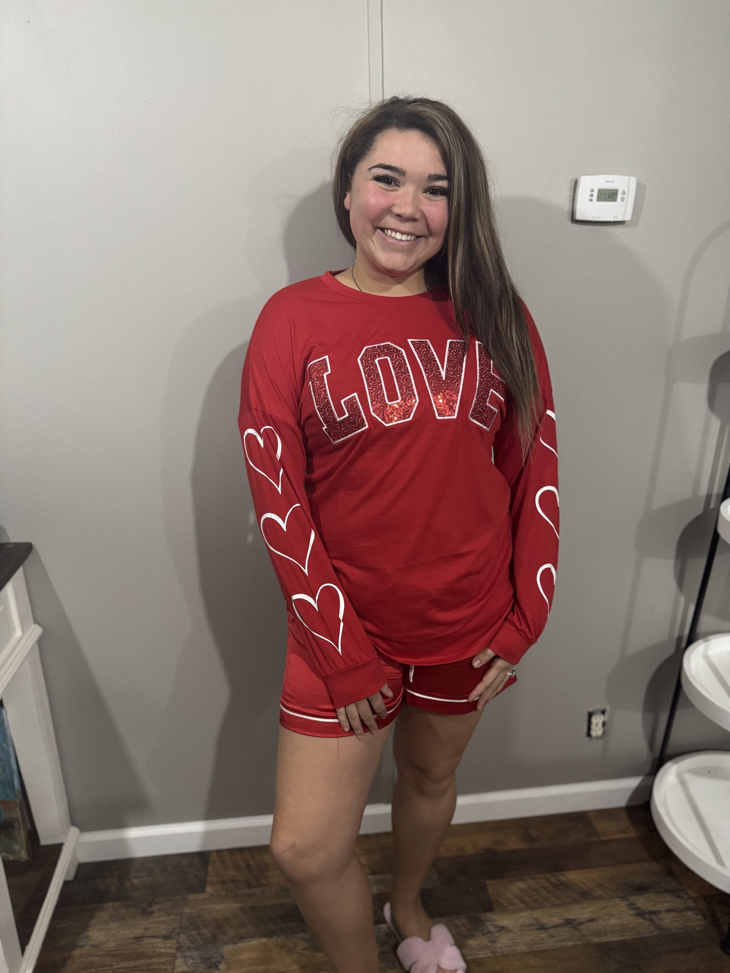 Sequin Love Long Sleeve Top
