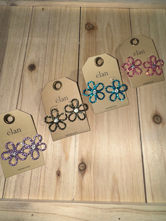 Rhinestone Flower Studs