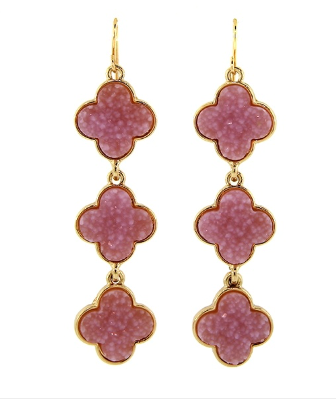 Lavender Triple Clover Dangles