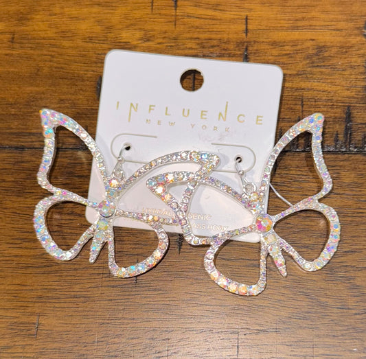 Butterfly Rhinestone Dangles